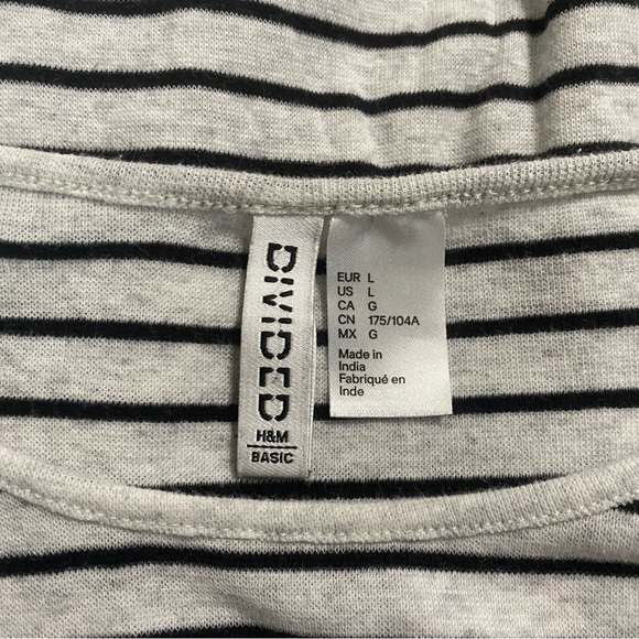 Divided H&M Gray Black Striped Soft Long Sleeve Top - Picture 4 of 4